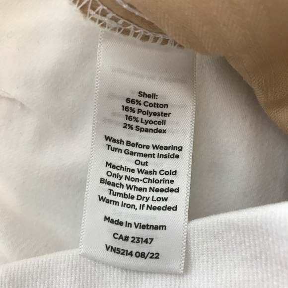 Talbots Wide Leg Trouser White Jeans Size 4P High Rise Stretch Cotton Blend - Picture 7 of 7